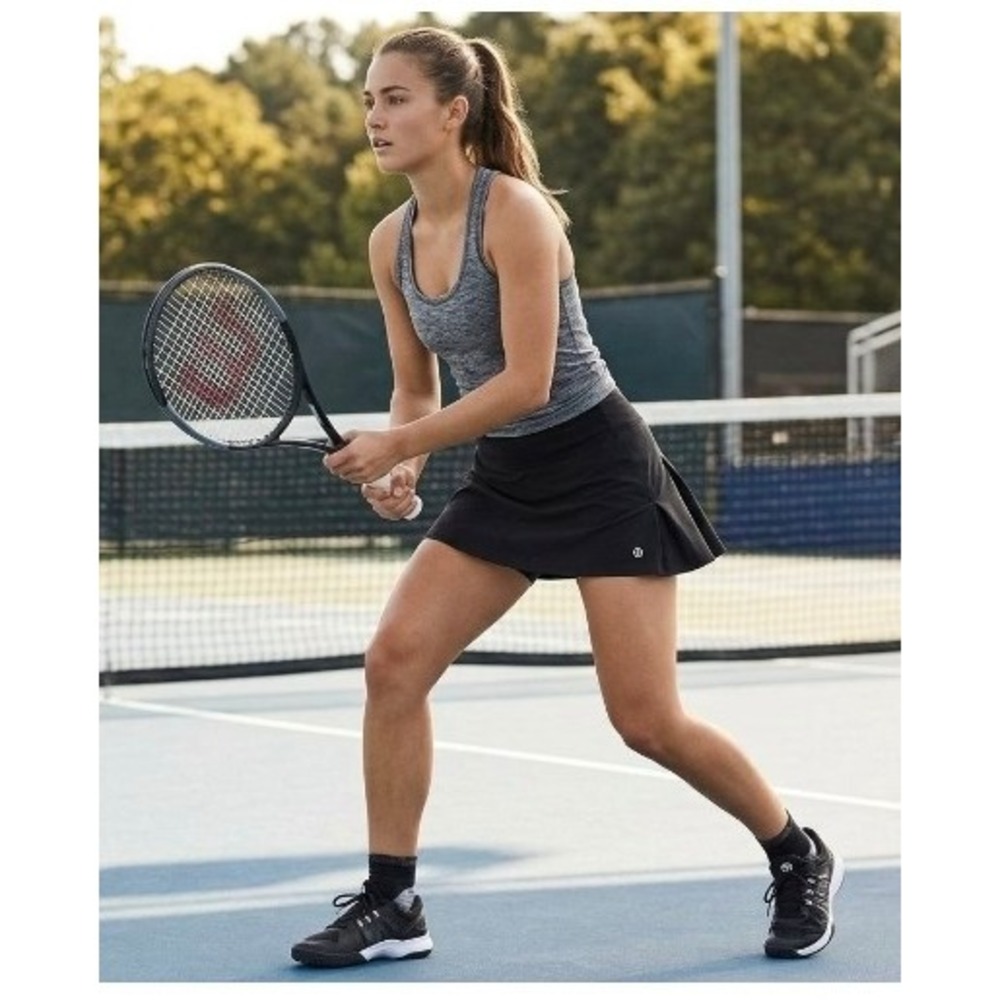 Lululemon Pace Rival Skirt Black Pleated Athletic Tennis Skort Size 4
